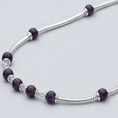 دستبند نگین دار نقره