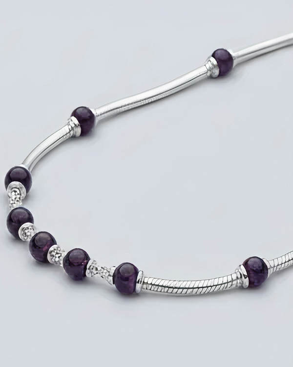 دستبند نگین دار نقره